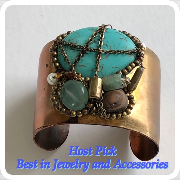 Jewelry - Turquoise Cuff Bracelet Hand Crafted- FAB!